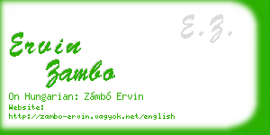 ervin zambo business card